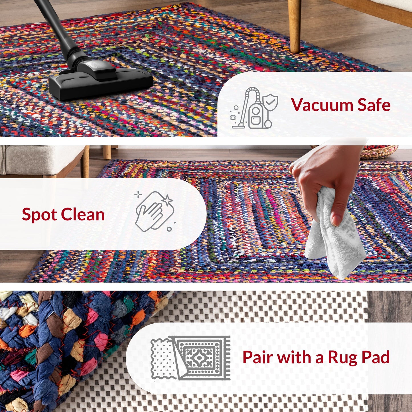 Nuloom Tammara Bohemian Handgeflochtener Flächenteppich