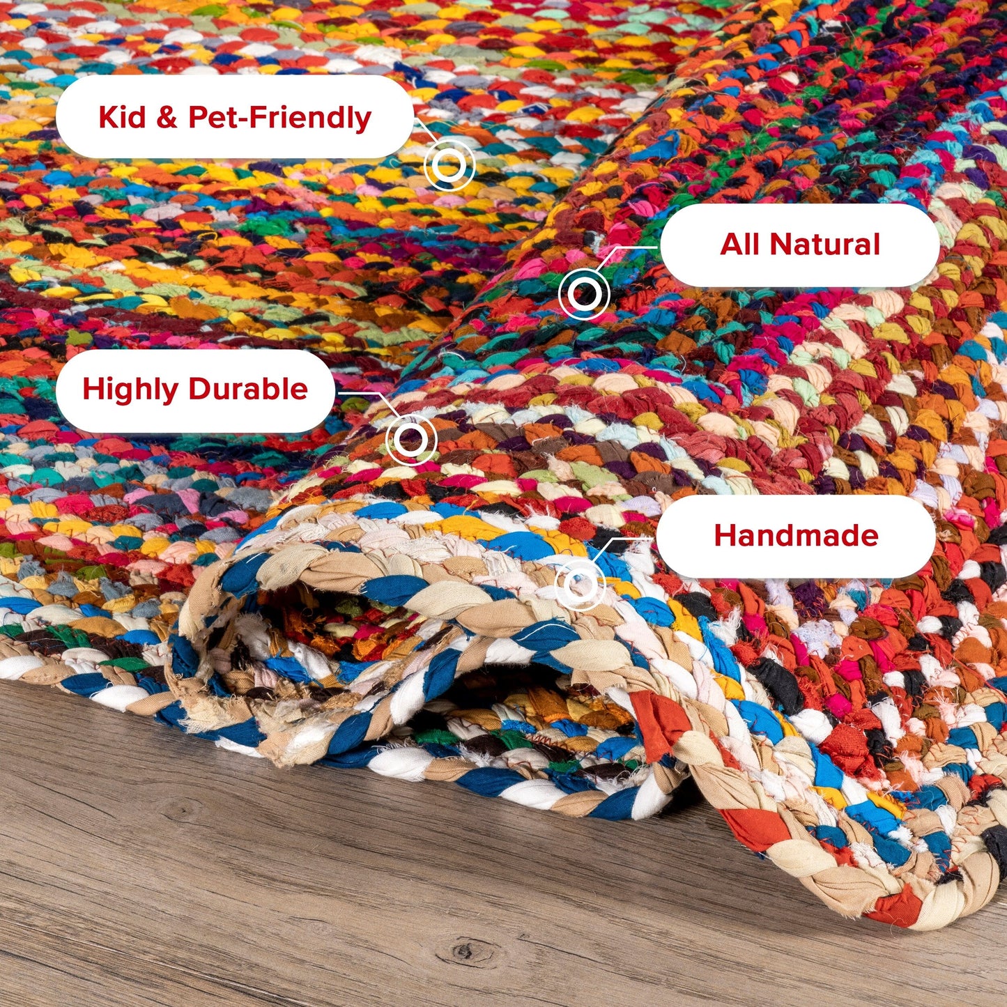 Nuloom Tammara Bohemian Handgeflochtener Flächenteppich