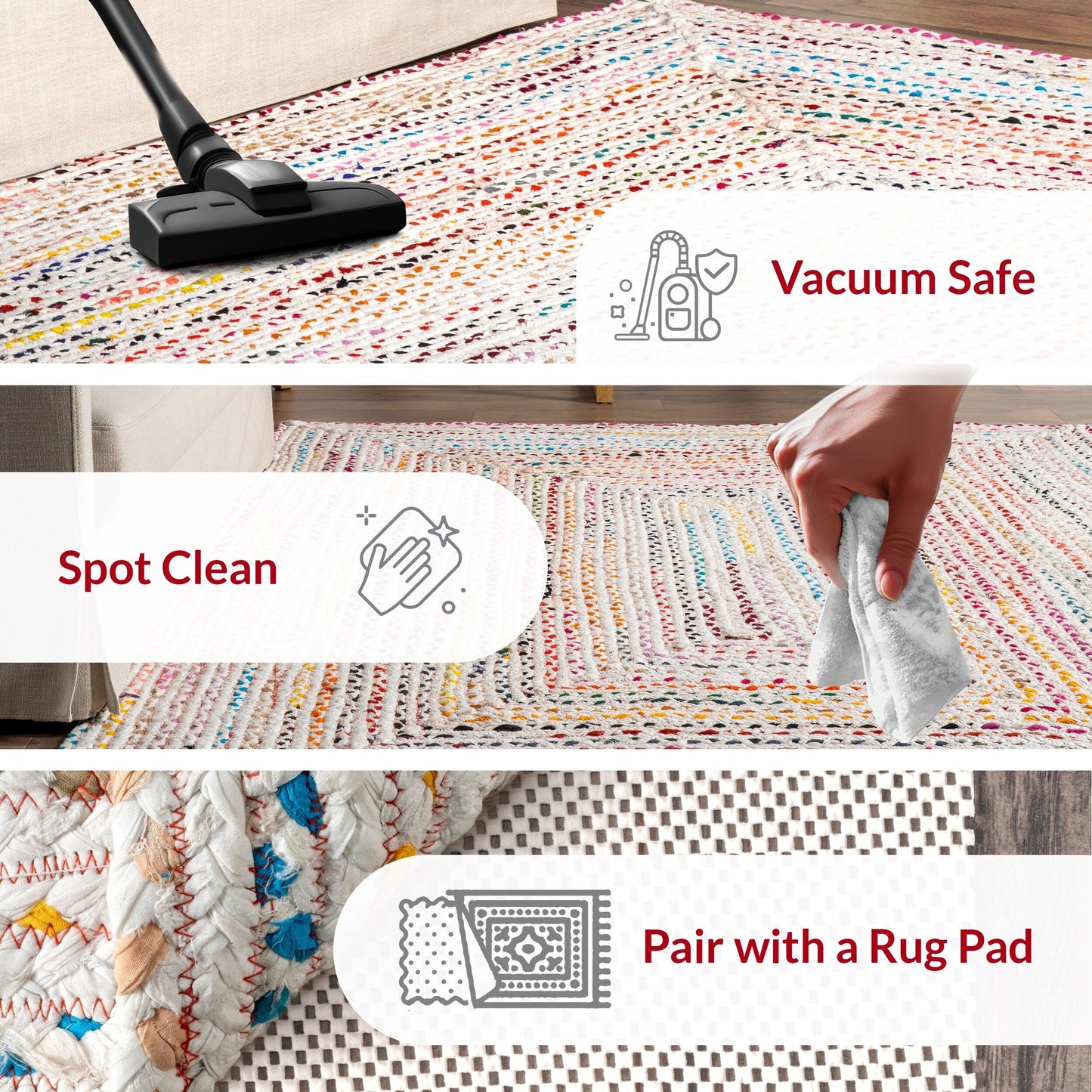 Nuloom Tammara Bohemian Handgeflochtener Flächenteppich