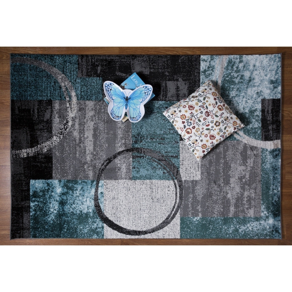 World Rug Gallery Abstract Polypropylene Machine-Made Circle Area Rug