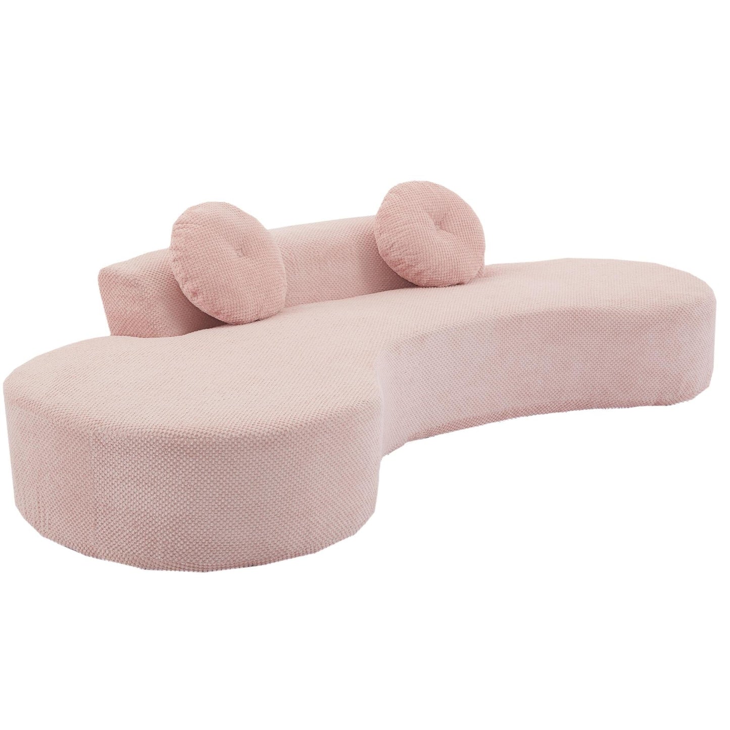 Rosa Cord-Wolkensofa mit Kissen