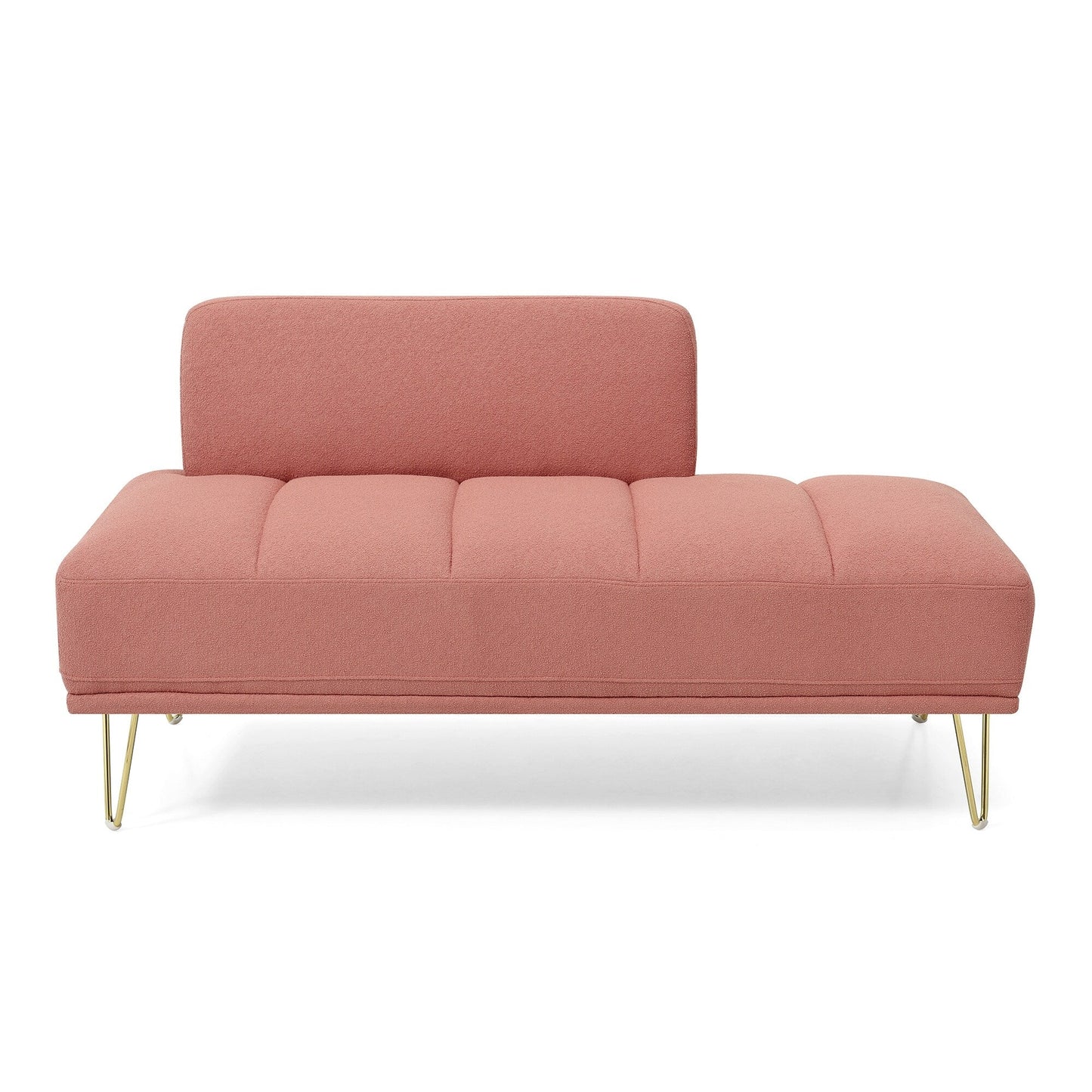Pink Modern 56.3 Upholstered Loveseat End of Bed Bench with Gold Metal Legs for Bedroom
