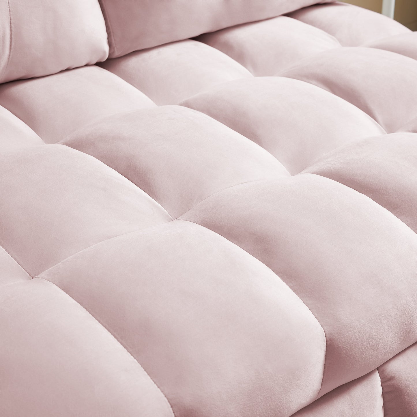 Pink Modern 74 Velvet Loveseat Removable Backrest Pull-Out Sofa Bed with USB Port and Swivel Phone Stand