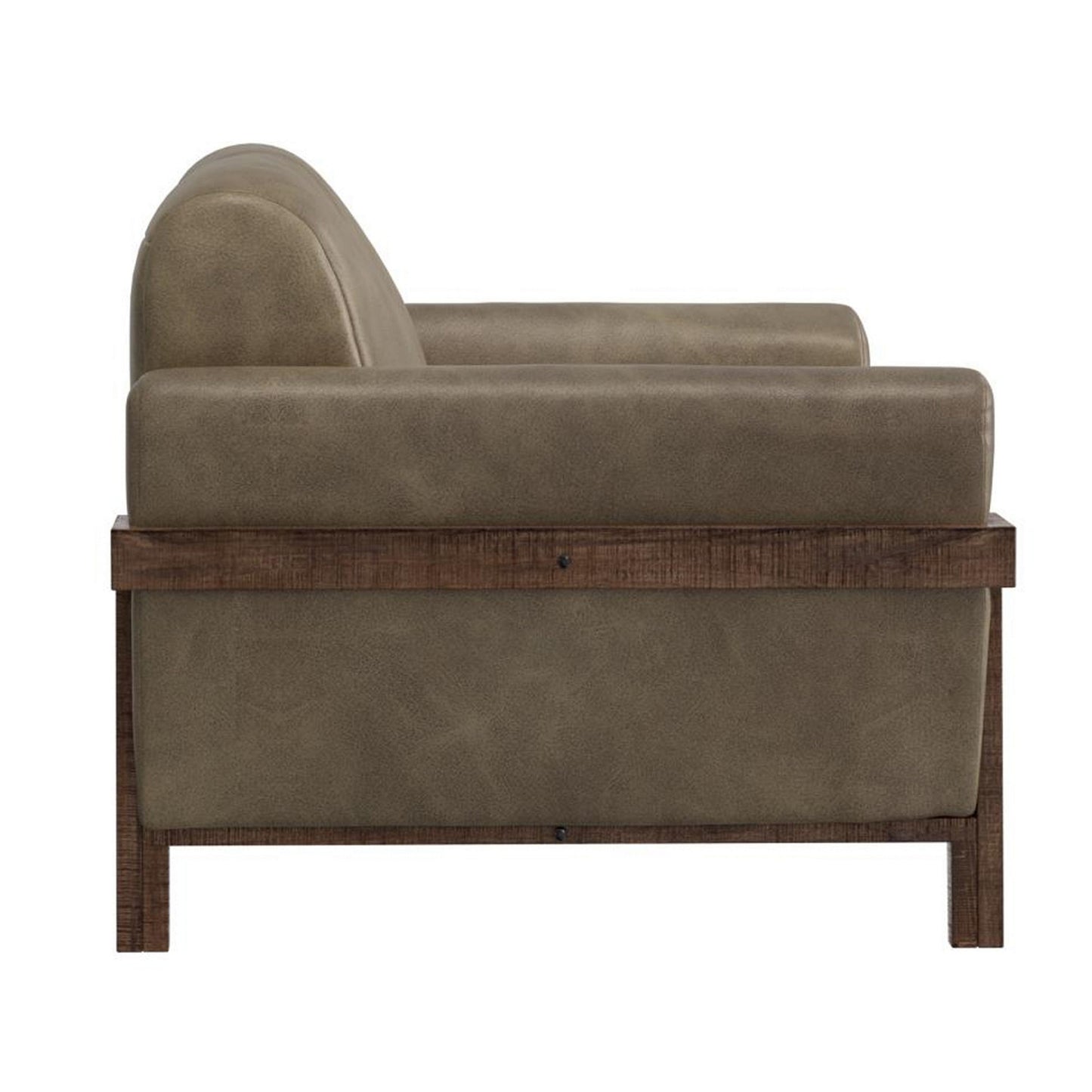 Pola Sofa, 95 Inch, 2 Throw Pillows, Modern Neutral Brown Polyester
