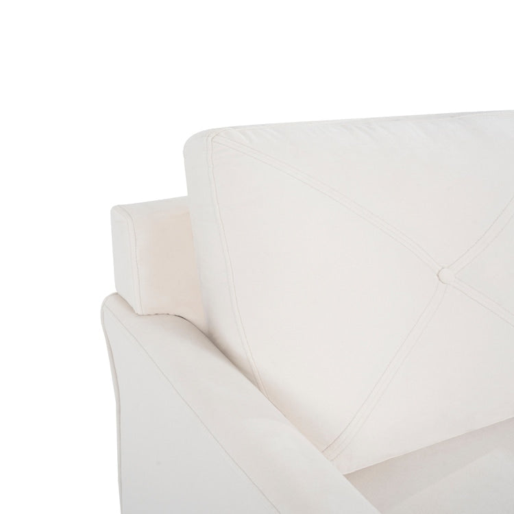 Stylish Sofa Combo: Chesterfield Sofa with Rolled Arms and Button Tufted Flared Arms Microfiber Couch for Small Spaces