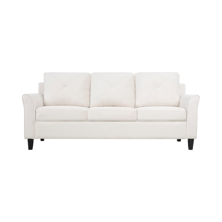 Stylish Sofa Combo: Chesterfield Sofa with Rolled Arms and Button Tufted Flared Arms Microfiber Couch for Small Spaces
