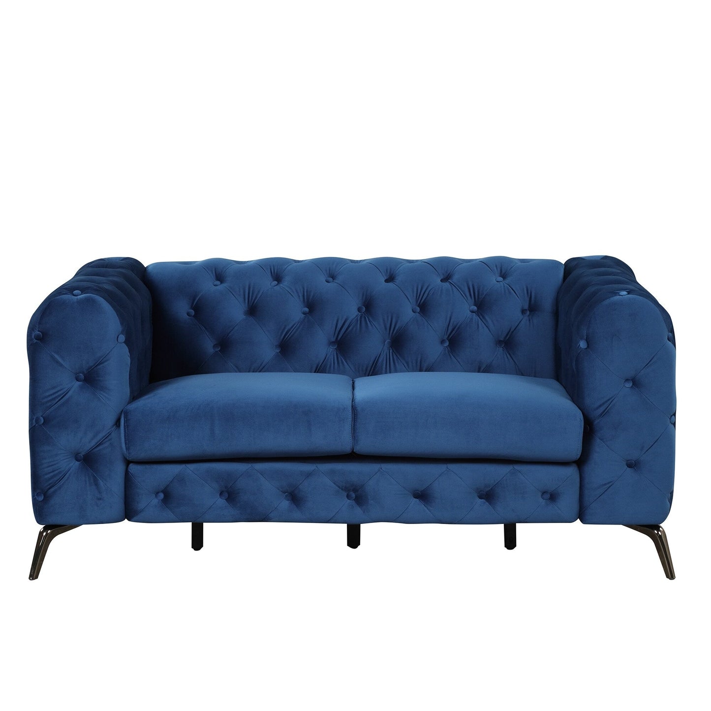 Roomfitters 3-Piece Velvet Upholstered Sofa Set with Sturdy Metal Legs, Includes Three-Seat Sofa, Loveseat, and Single Chair