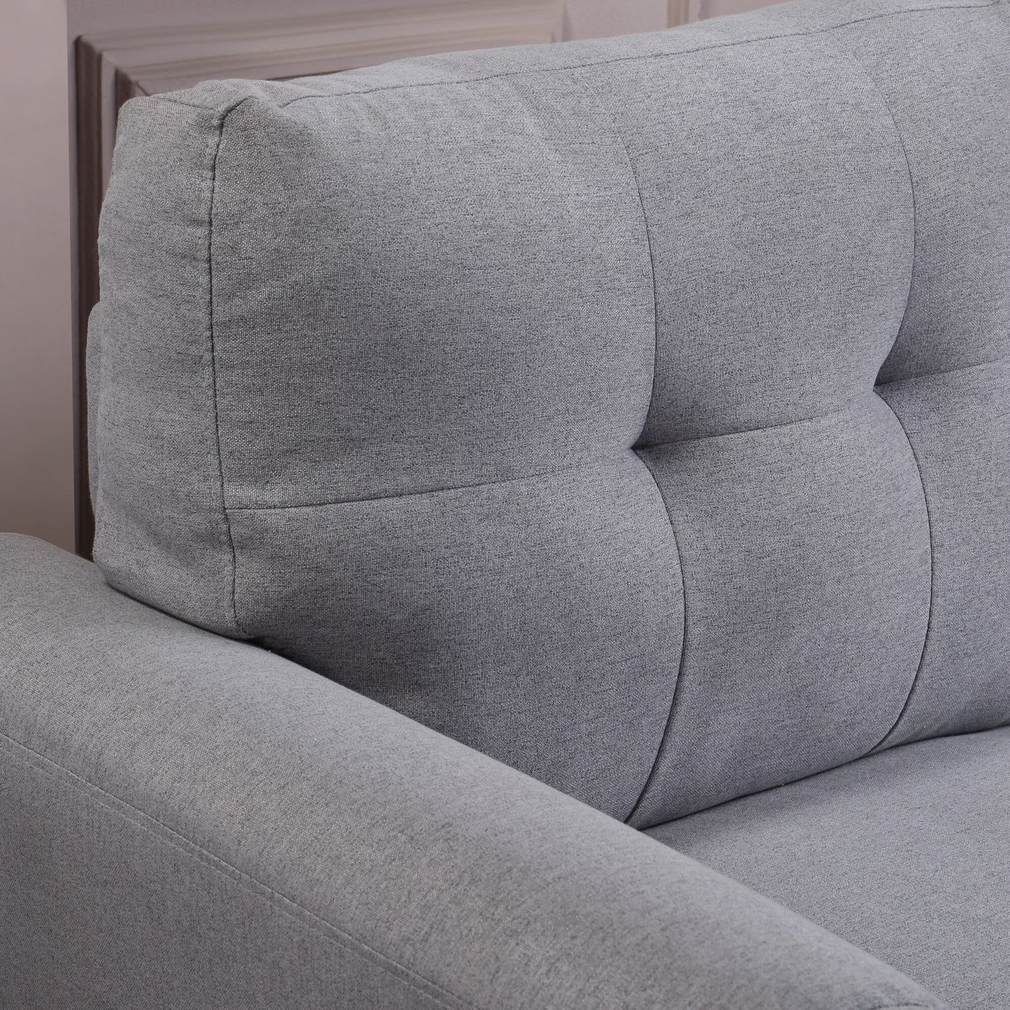 Roomfitters Modern Linen Upholstered Loveseat, Compact 2-Seat Couch for Living Room or Office Elegance
