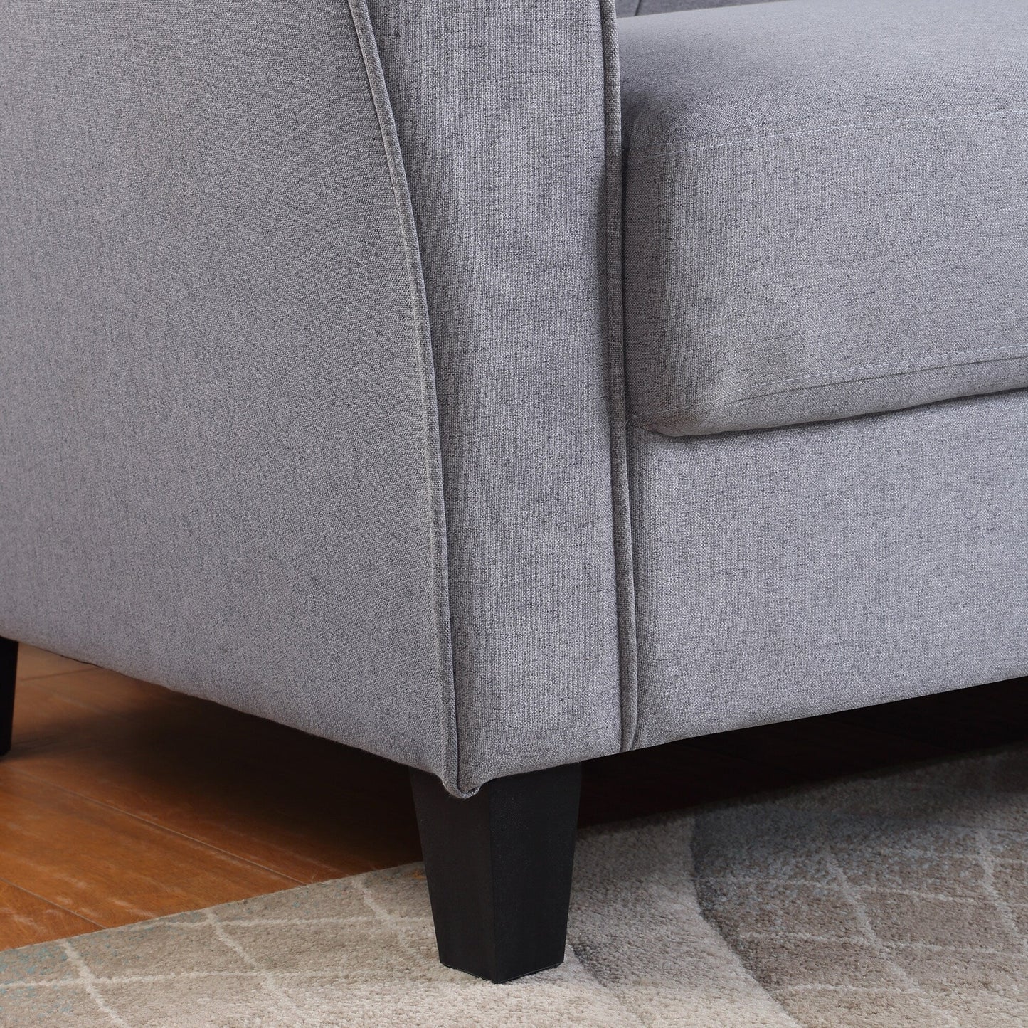 Roomfitters Modern Linen Upholstered Loveseat, Compact 2-Seat Couch for Living Room or Office Elegance