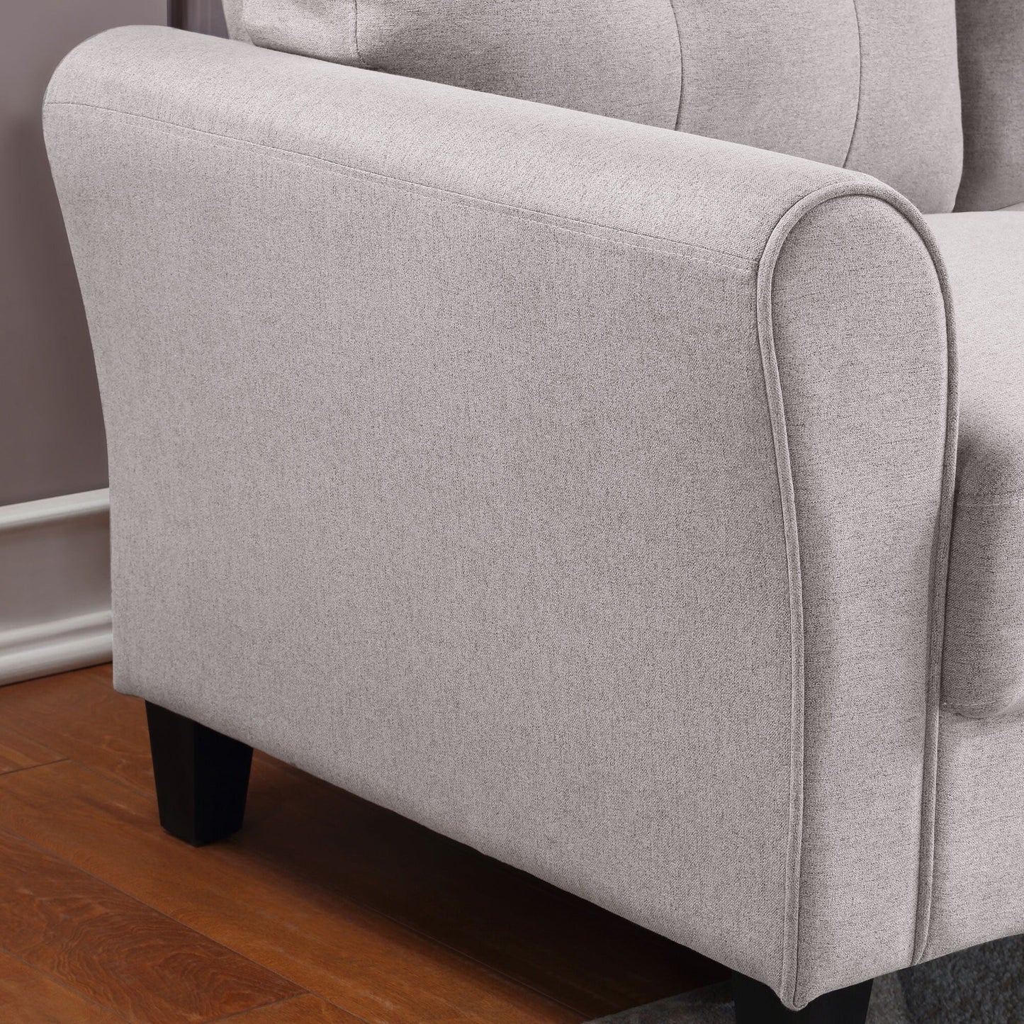 Roomfitters Modern Linen Upholstered Loveseat, Compact 2-Seat Couch for Living Room or Office Elegance