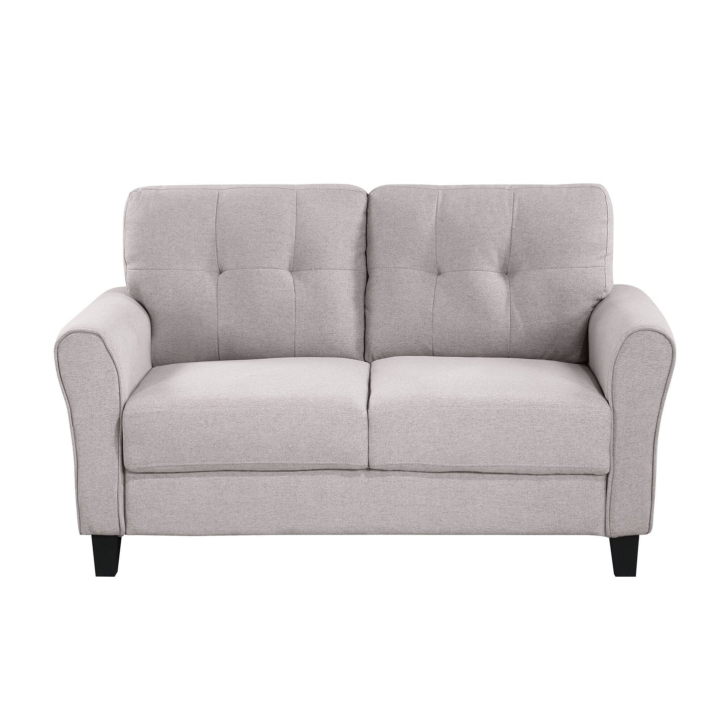 Roomfitters Modern Linen Upholstered Loveseat, Compact 2-Seat Couch for Living Room or Office Elegance