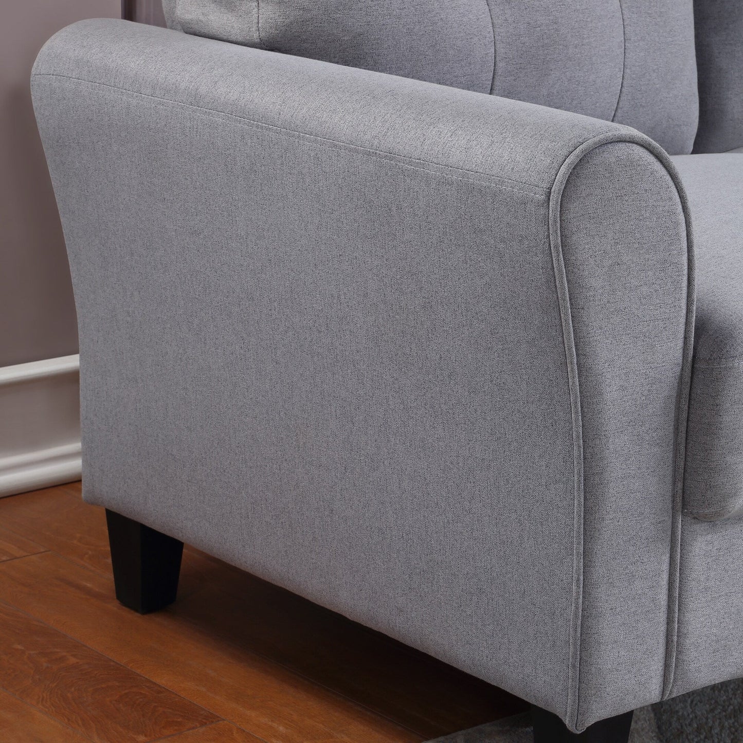 Roomfitters Modern Linen Upholstered Loveseat, Compact 2-Seat Couch for Living Room or Office Elegance