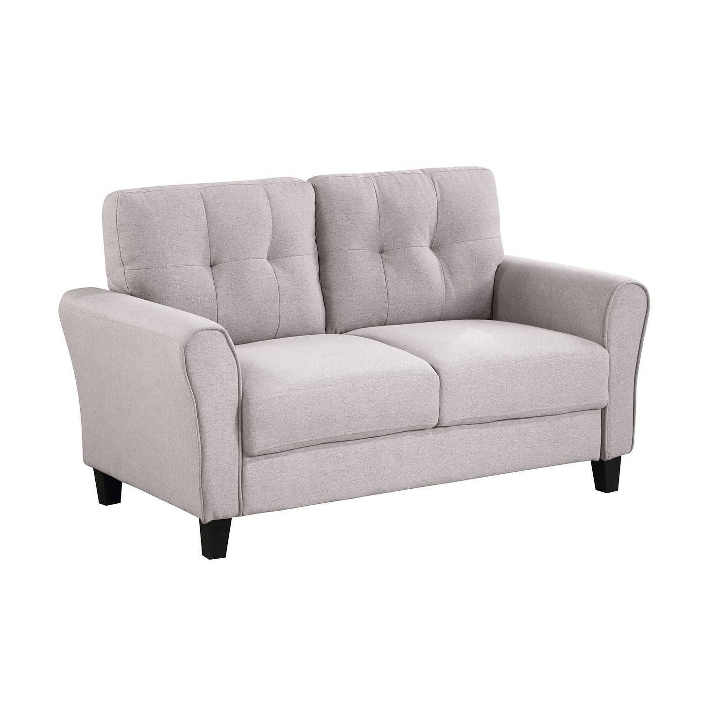 Roomfitters Modern Linen Upholstered Loveseat, Compact 2-Seat Couch for Living Room or Office Elegance