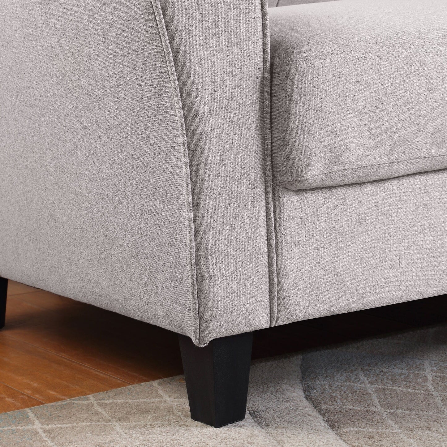 Roomfitters Modern Linen Upholstered Loveseat, Compact 2-Seat Couch for Living Room or Office Elegance