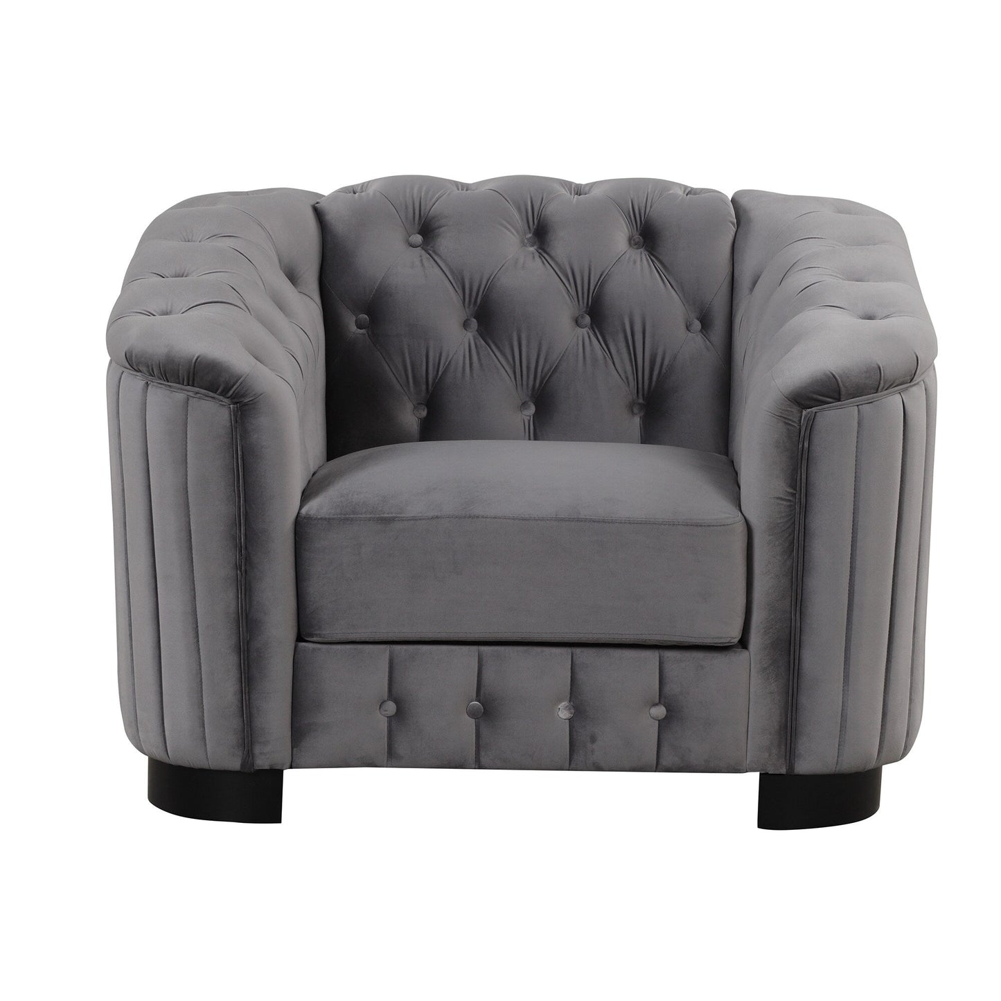 Roomfitters Velvet Upholstered Accent Sofa, Single Sofa Chair with Removable Seat Cushion for Modern Living Room, Bedroom