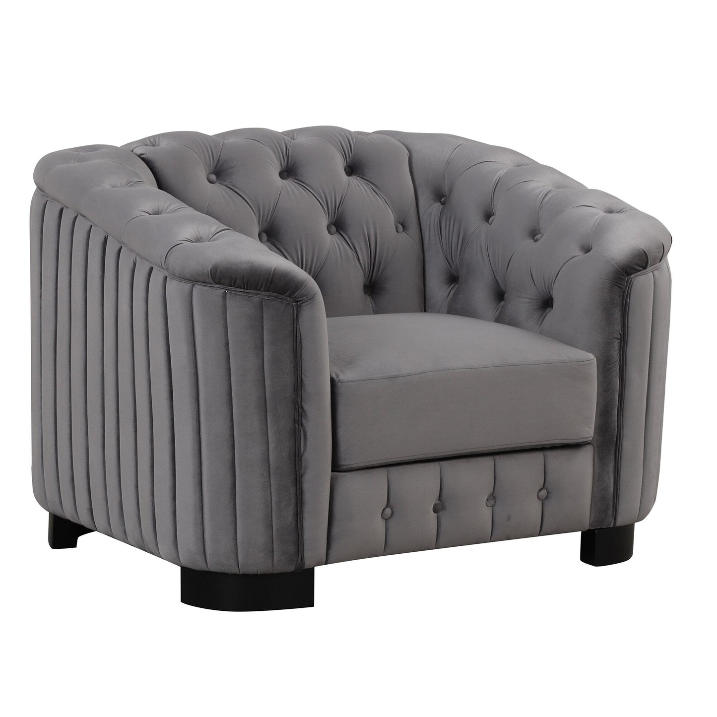 Roomfitters Velvet Upholstered Accent Sofa, Single Sofa Chair with Removable Seat Cushion for Modern Living Room, Bedroom