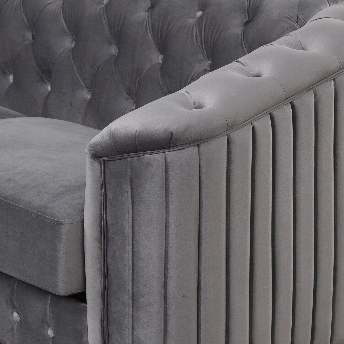Roomfitters Velvet Upholstered Accent Sofa, Single Sofa Chair with Removable Seat Cushion for Modern Living Room, Bedroom