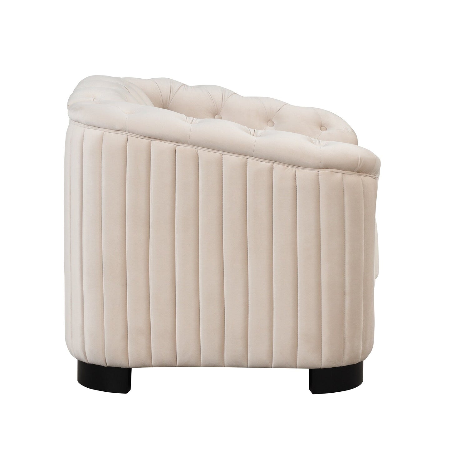 Roomfitters Velvet Upholstered Accent Sofa, Single Sofa Chair with Removable Seat Cushion for Modern Living Room, Bedroom