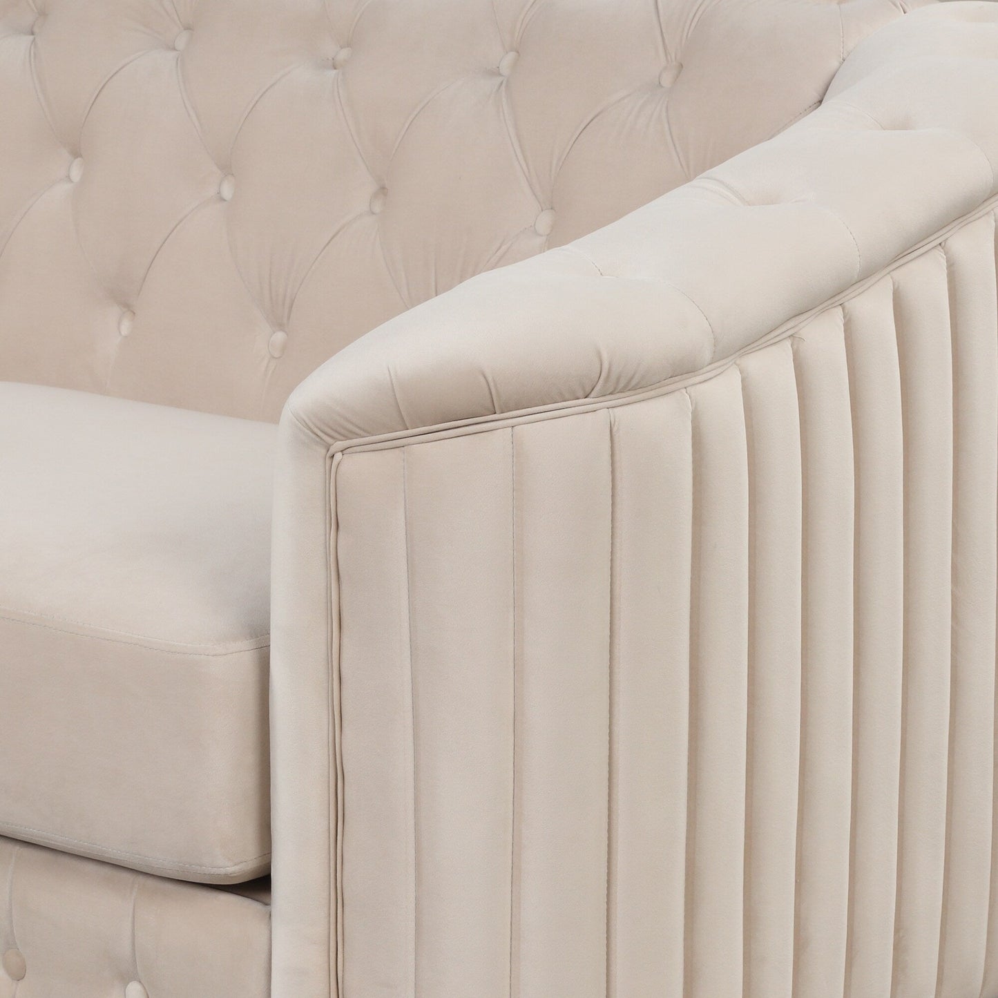 Roomfitters Velvet Upholstered Accent Sofa, Single Sofa Chair with Removable Seat Cushion for Modern Living Room, Bedroom