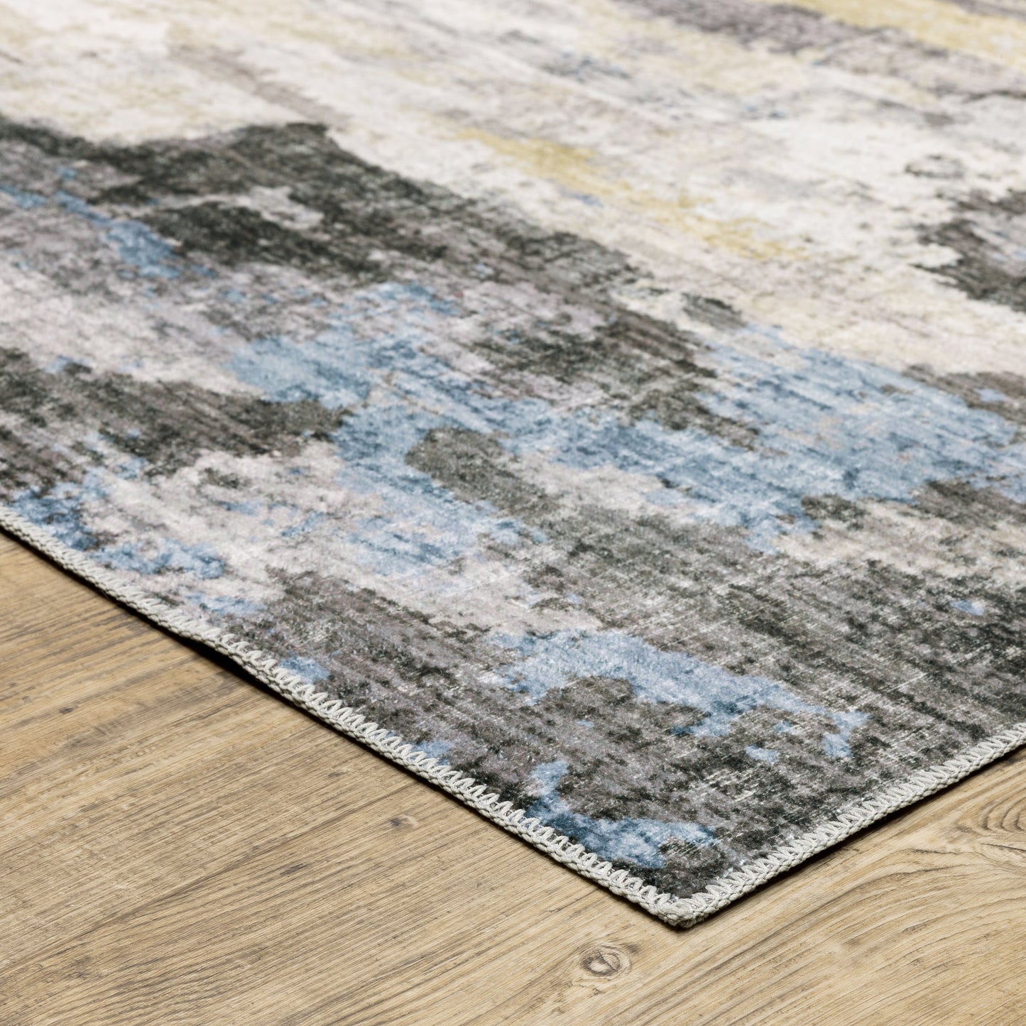 Vista Home Marissa, waschbarer abstrakter Teppich für den Innenbereich, Grau/Blau