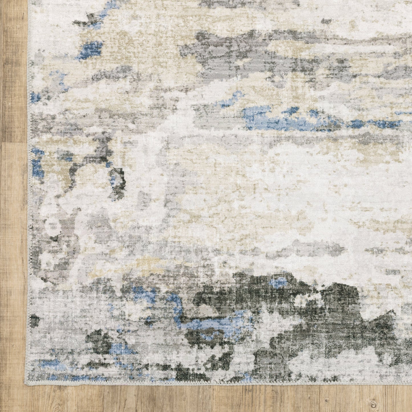 Vista Home Marissa, waschbarer abstrakter Teppich für den Innenbereich, Grau/Blau