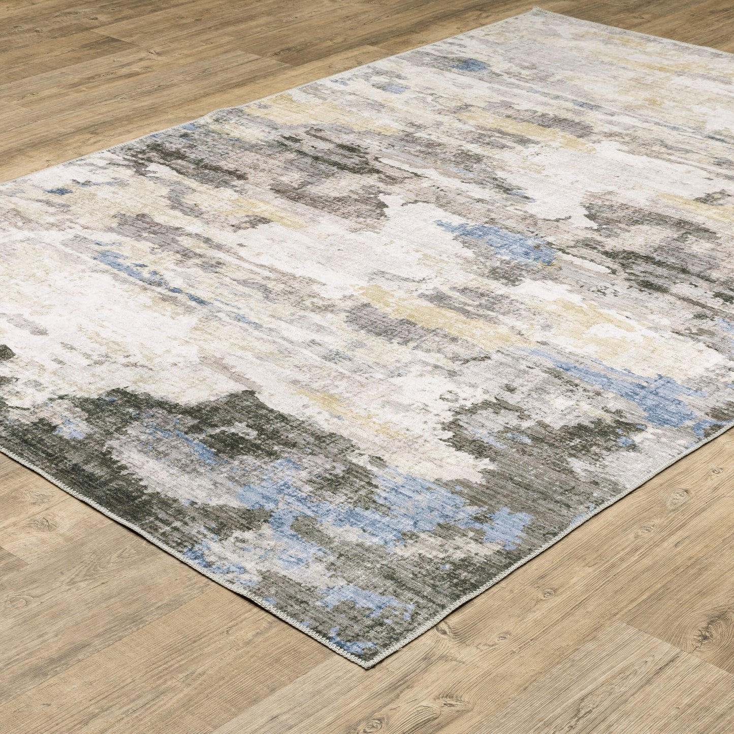 Vista Home Marissa, waschbarer abstrakter Teppich für den Innenbereich, Grau/Blau