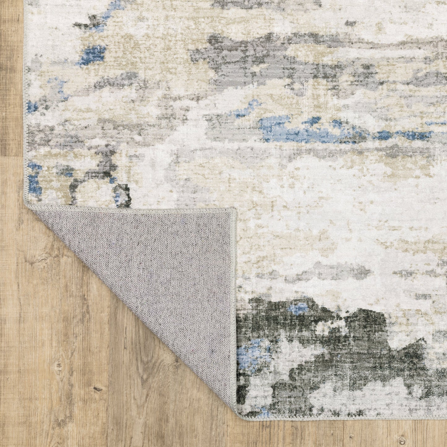Vista Home Marissa, waschbarer abstrakter Teppich für den Innenbereich, Grau/Blau