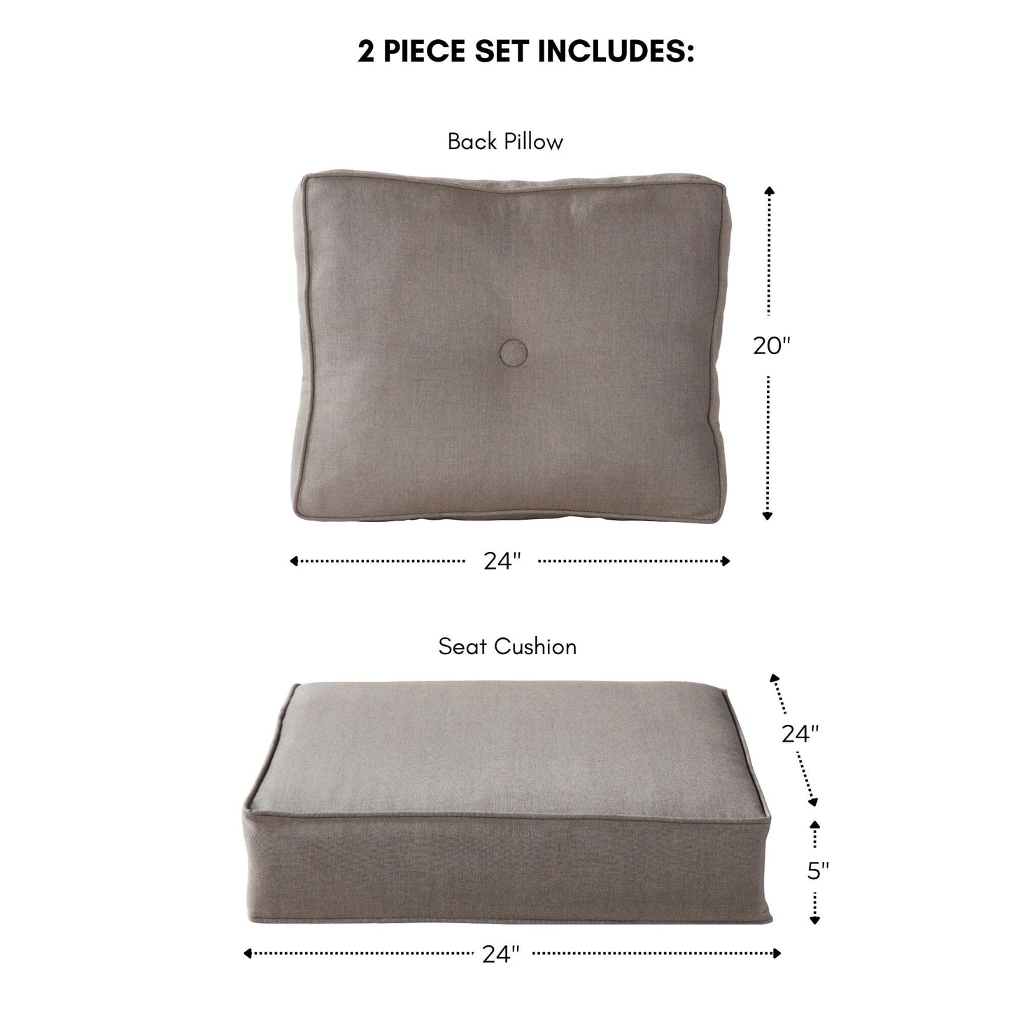 Sunbrella 2-teiliges Premium Deep Seat Outdoor-Kissenset
