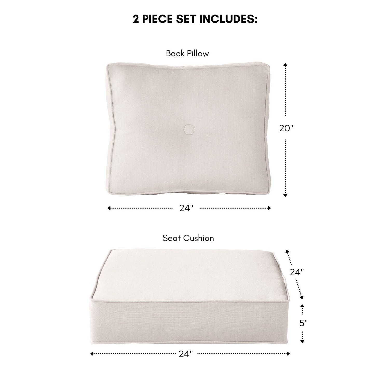 Sunbrella 2-teiliges Premium Deep Seat Outdoor-Kissenset