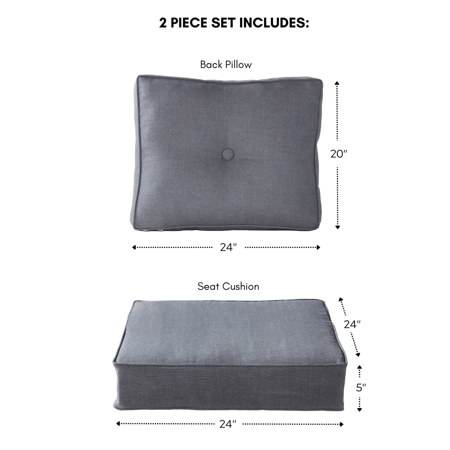 Sunbrella 2-teiliges Premium Deep Seat Outdoor-Kissenset