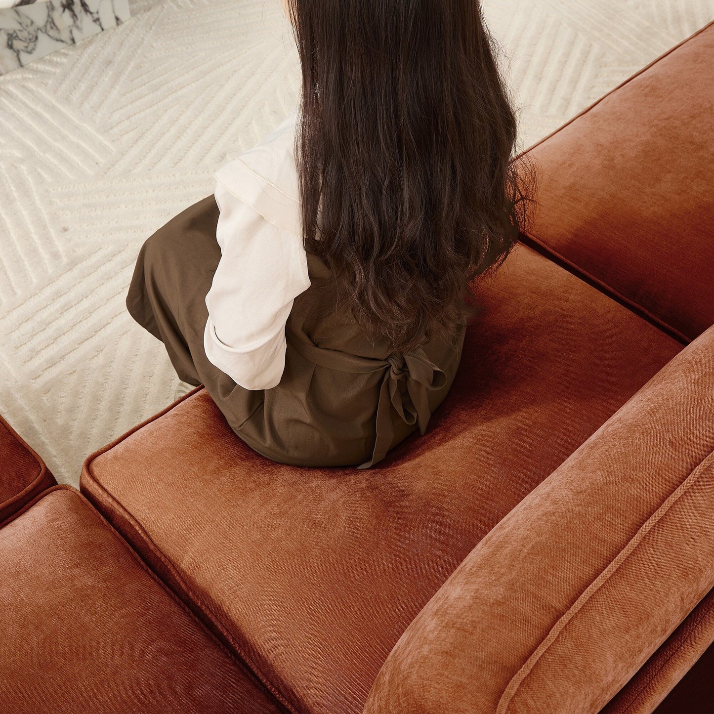 Super Large Wide & Deep Seat 4-Seater Sofa Couch with Storage Pull Out Drawer Under Each Seat