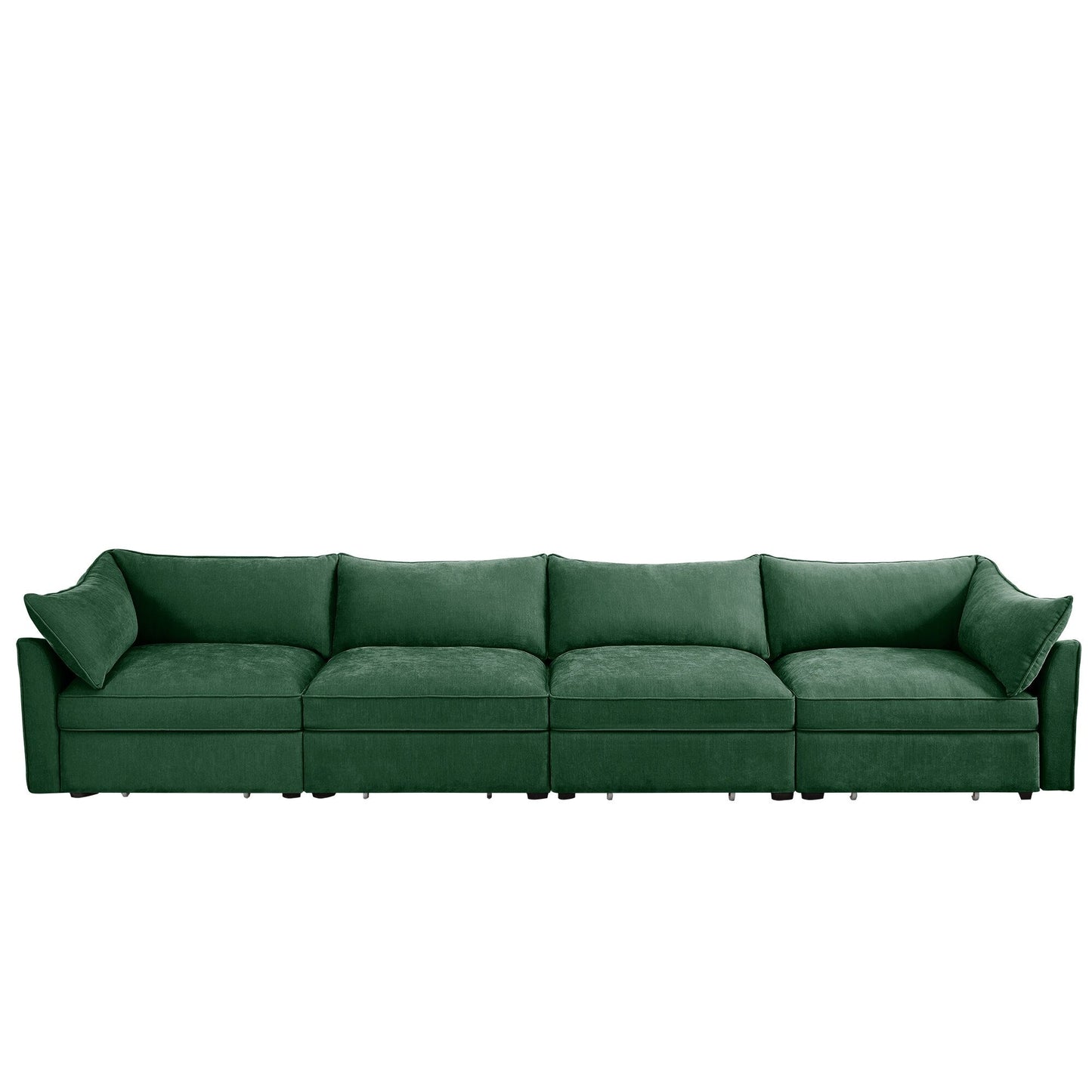 Super Large Wide & Deep Seat 4-Seater Sofa Couch with Storage Pull Out Drawer Under Each Seat