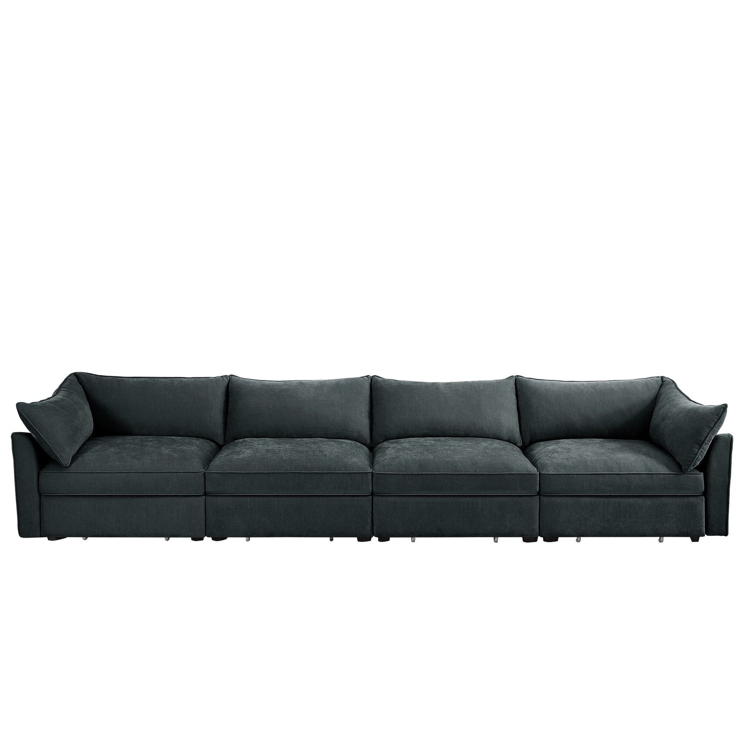 Super Large Wide & Deep Seat 4-Seater Sofa Couch with Storage Pull Out Drawer Under Each Seat