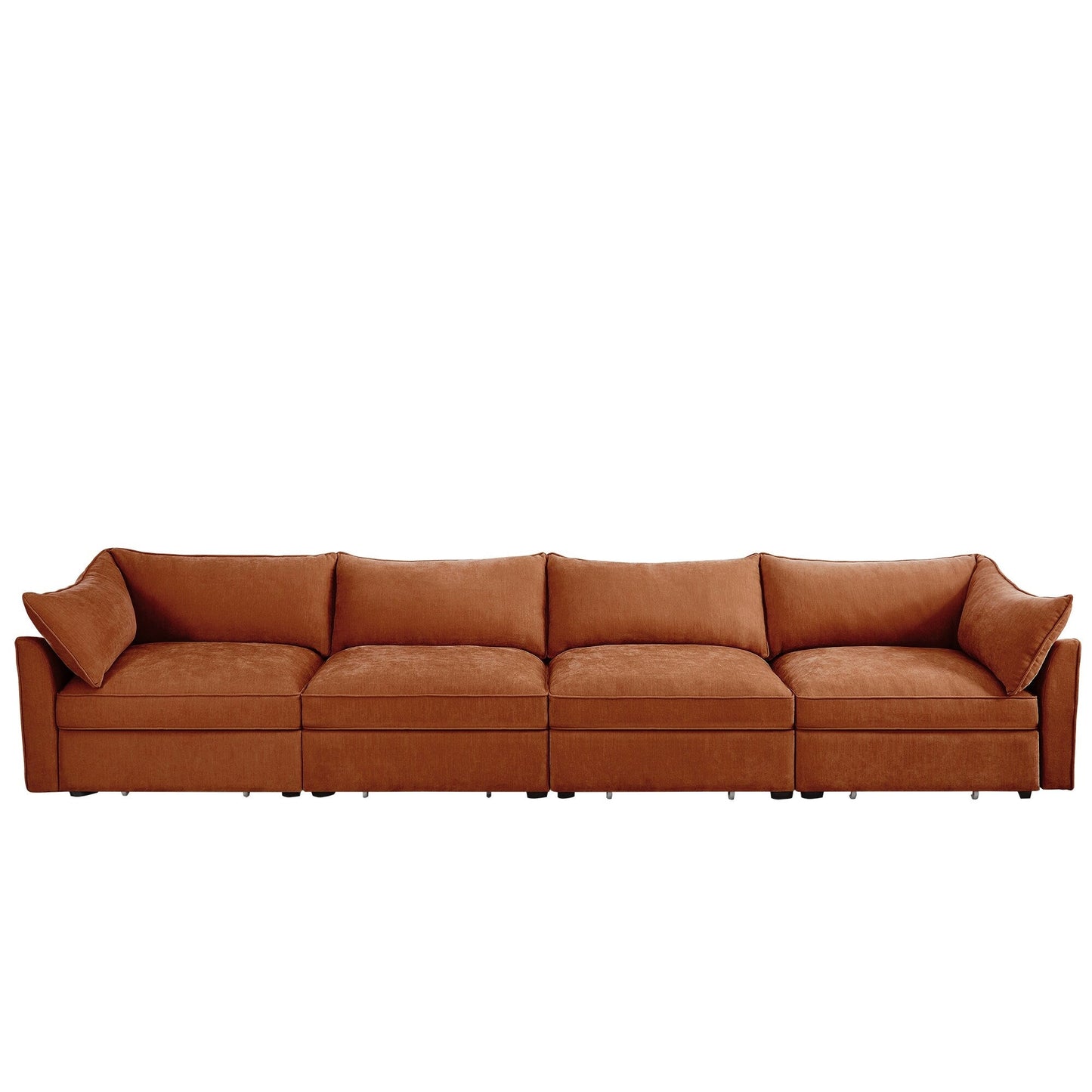 Super Large Wide & Deep Seat 4-Seater Sofa Couch with Storage Pull Out Drawer Under Each Seat