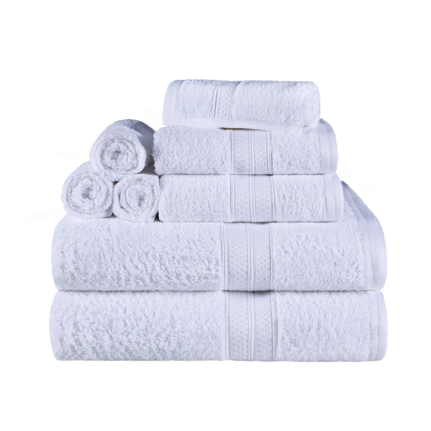 Hochwertiges 8-teiliges Badetuch-Set, Viskose aus Bambus und Baumwolle
