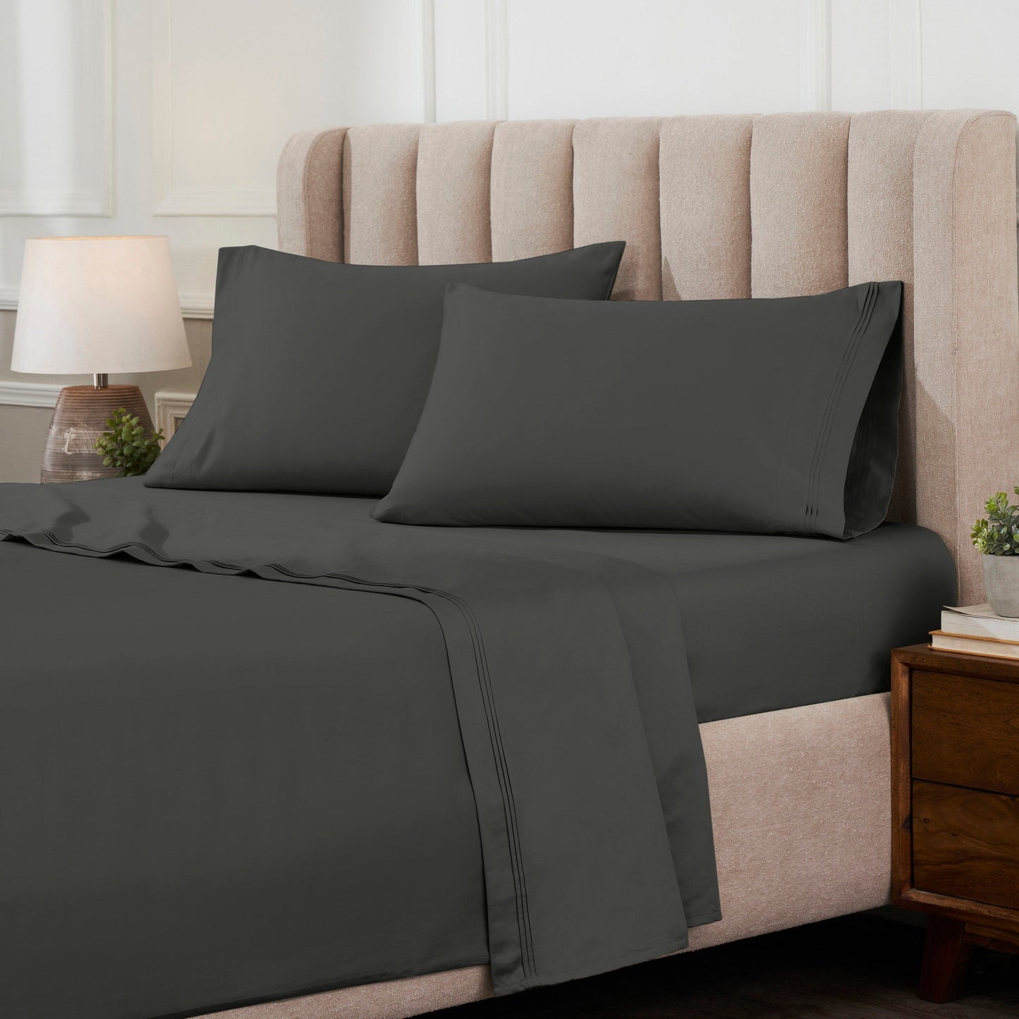 Hochwertiges Bettlaken-Set aus ägyptischer Baumwolle mit 1000 Fadenzahl, tiefe Taschen, solides Design
