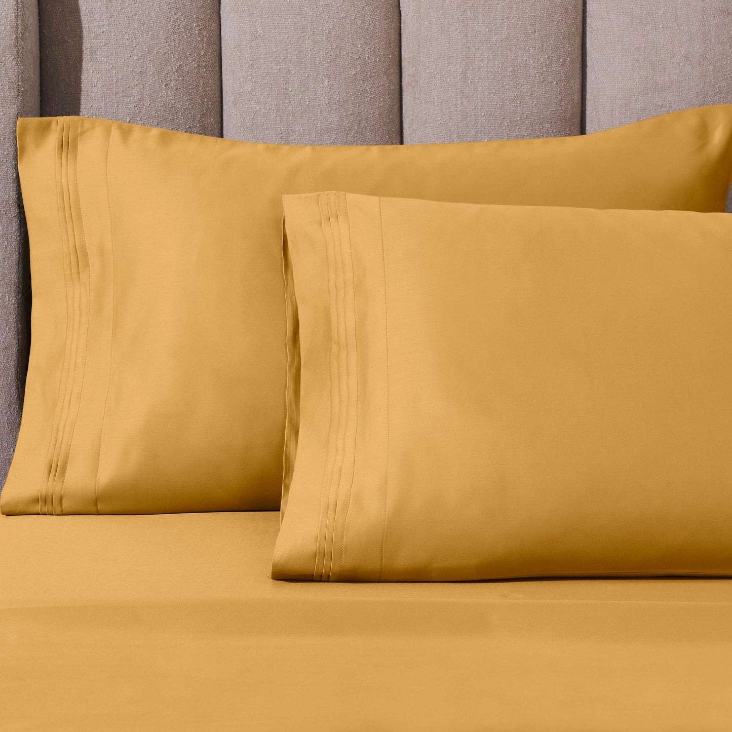 Hochwertiges Bettlaken-Set aus ägyptischer Baumwolle mit 1000 Fadenzahl, tiefe Taschen, solides Design