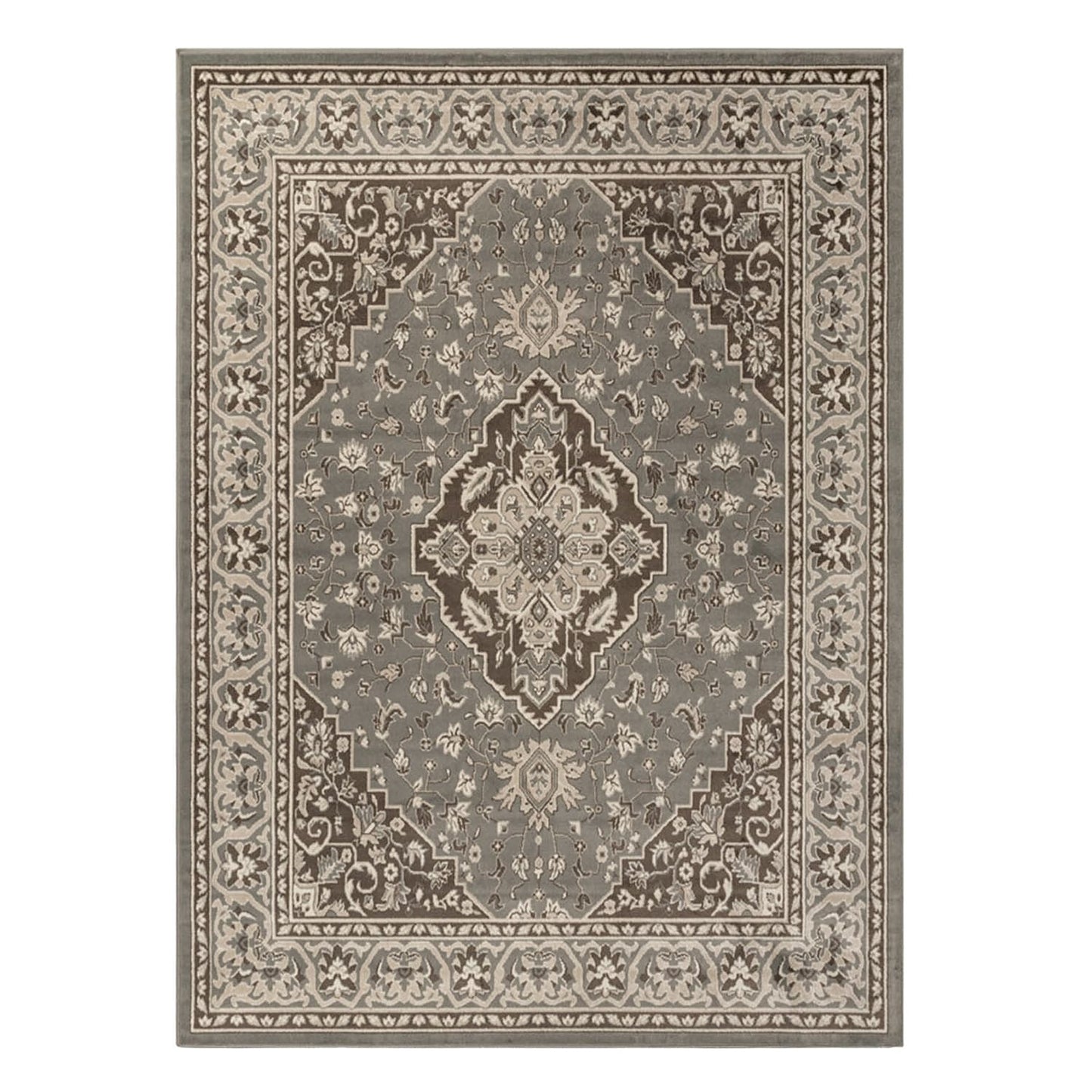 Hochwertiger Teppich Glendale mit Blumenmedaillon für den Innenbereich