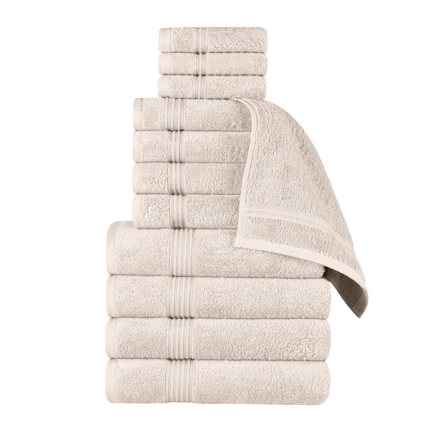 Superior Heritage saugfähiges Handtuchset aus ägyptischer Baumwolle, 12-teilig