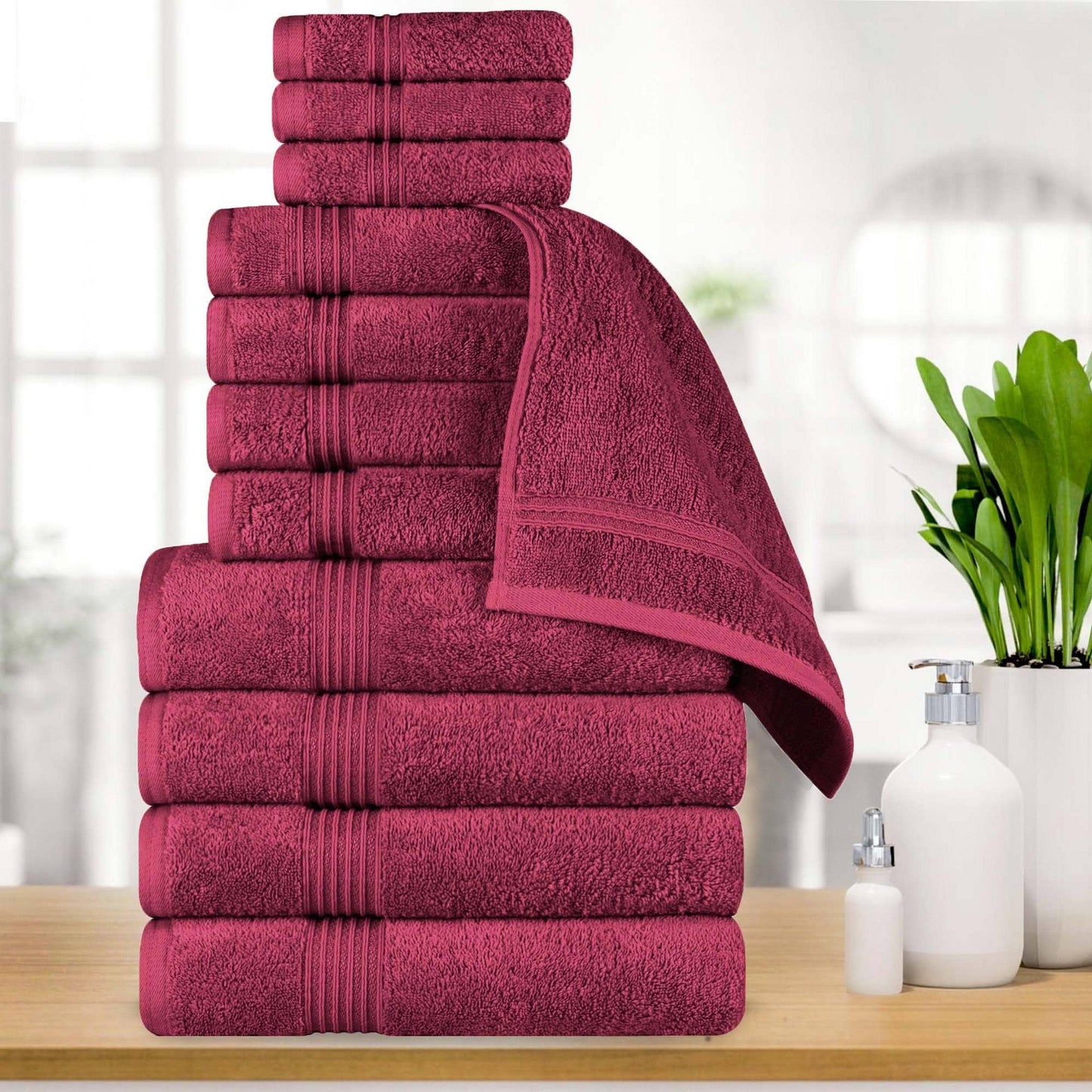 Superior Heritage saugfähiges Handtuchset aus ägyptischer Baumwolle, 12-teilig