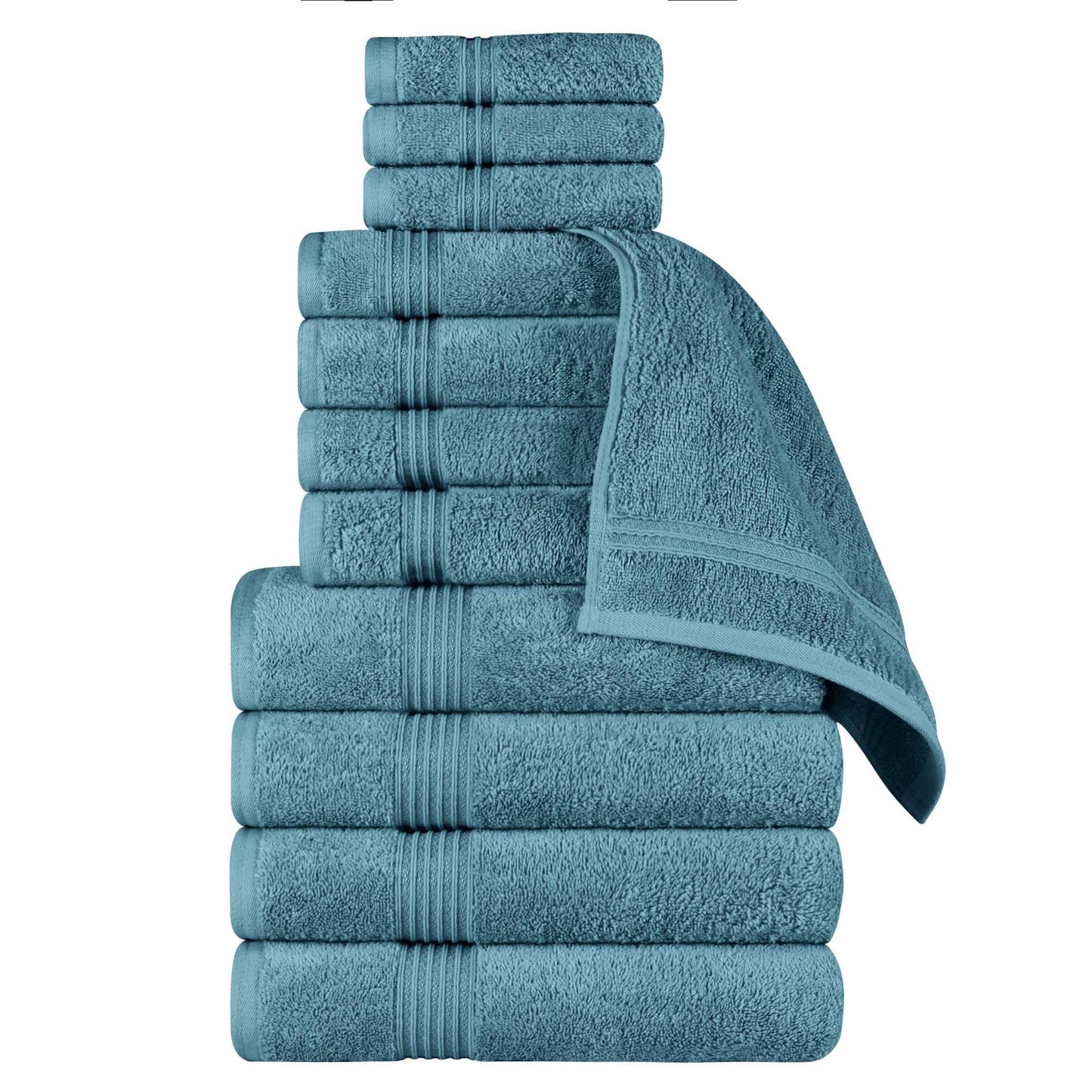 Superior Heritage saugfähiges Handtuchset aus ägyptischer Baumwolle, 12-teilig