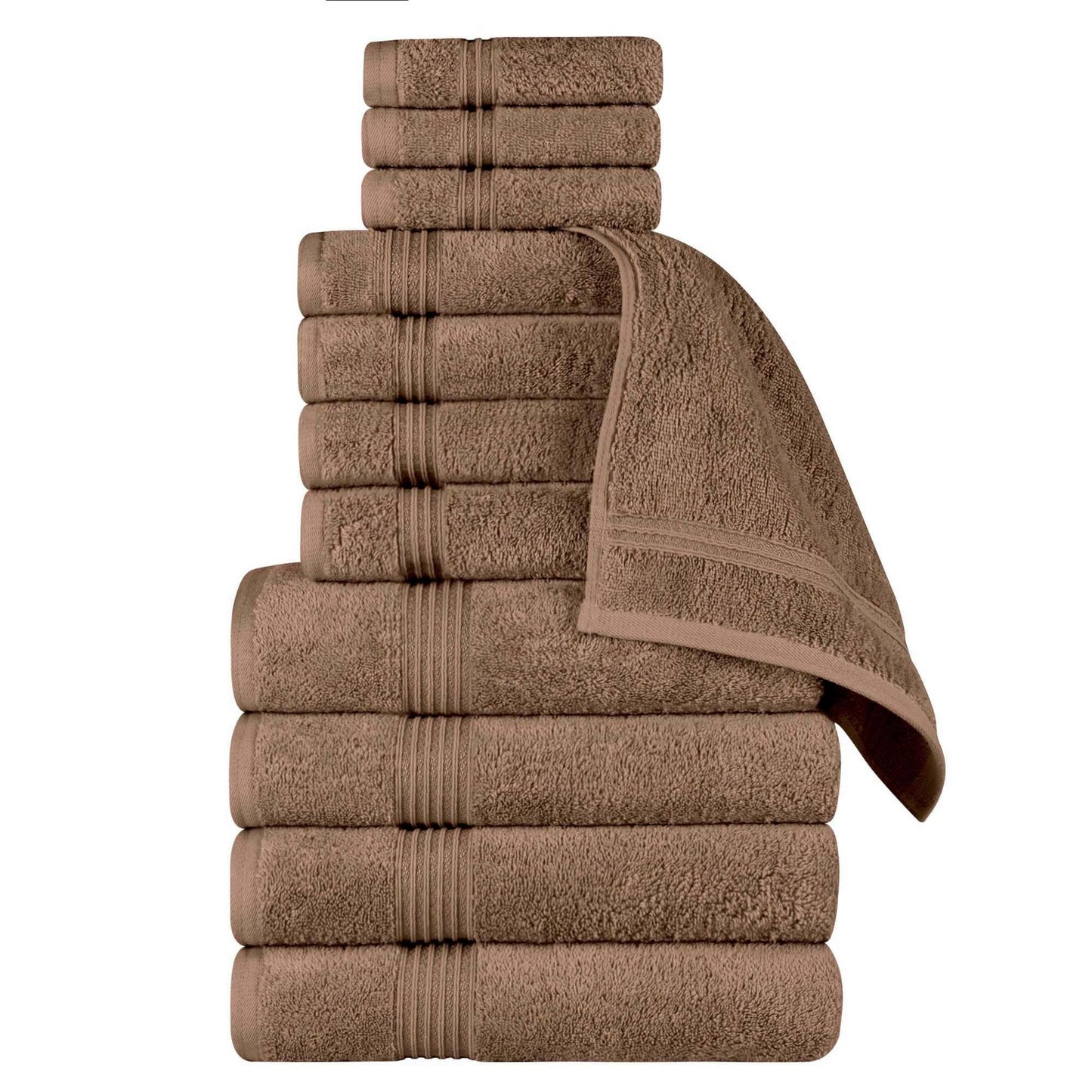 Superior Heritage saugfähiges Handtuchset aus ägyptischer Baumwolle, 12-teilig
