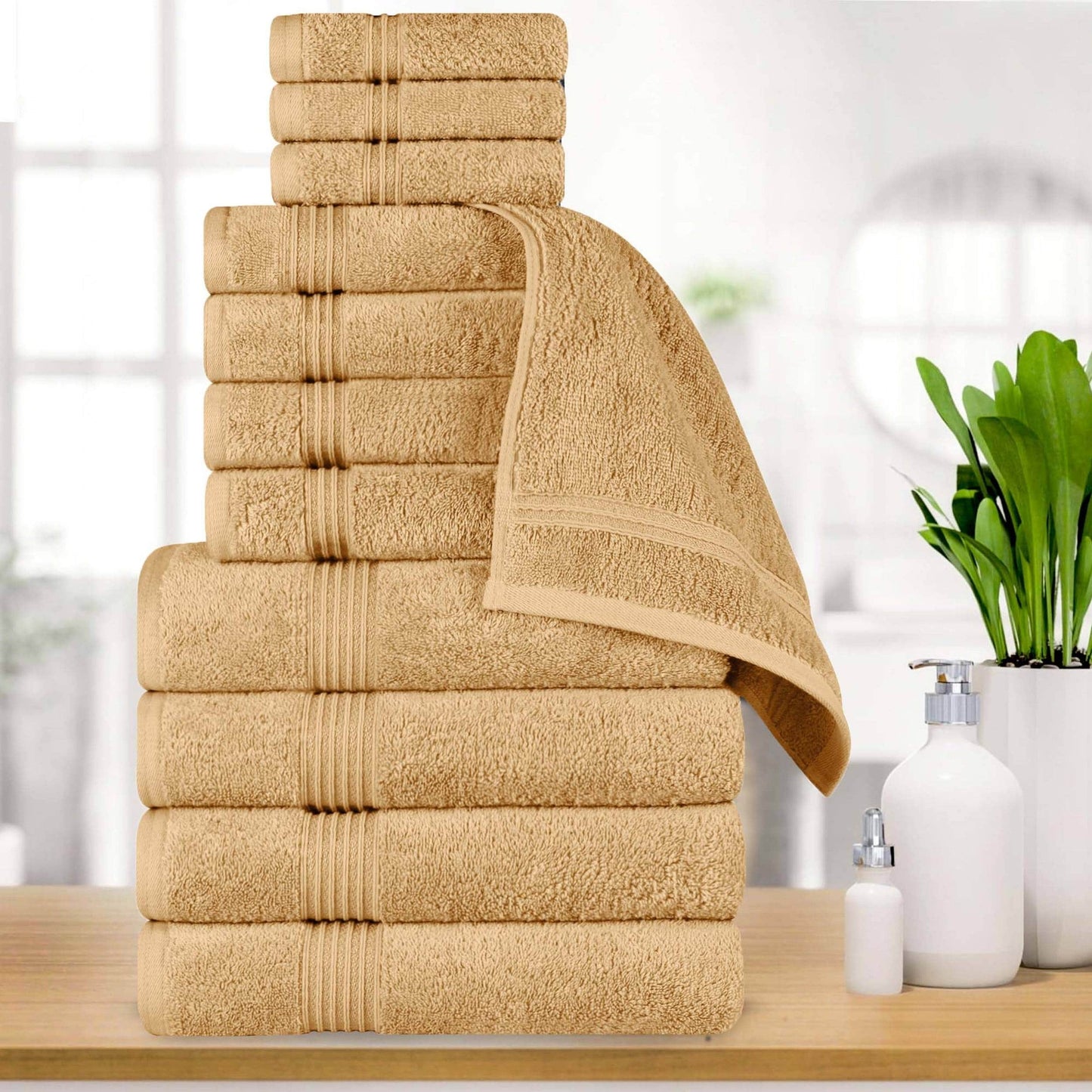 Superior Heritage saugfähiges Handtuchset aus ägyptischer Baumwolle, 12-teilig