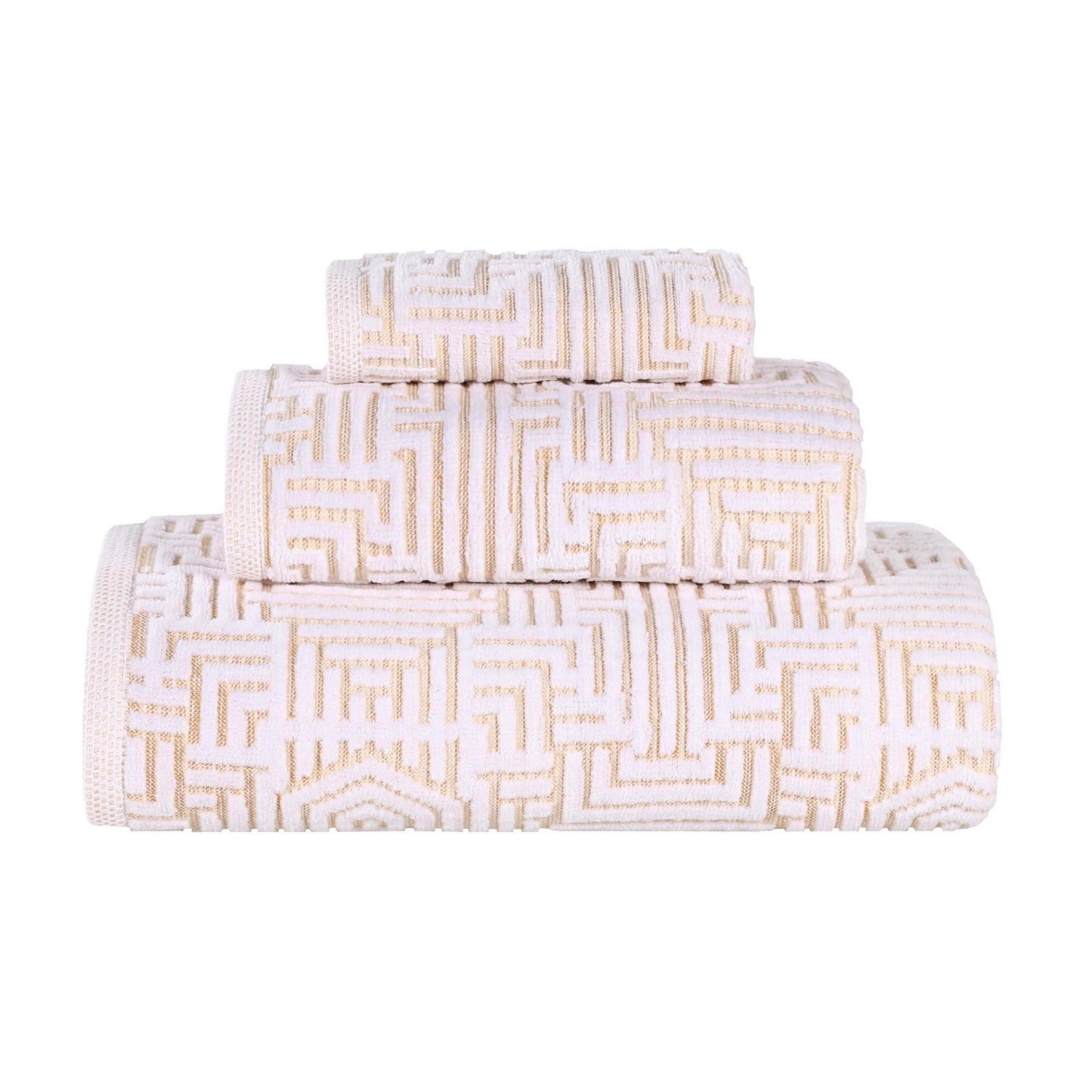Superior Jasper Cotton Modern Jacquard Soft 3-teiliges Badezimmerhandtuch-Set