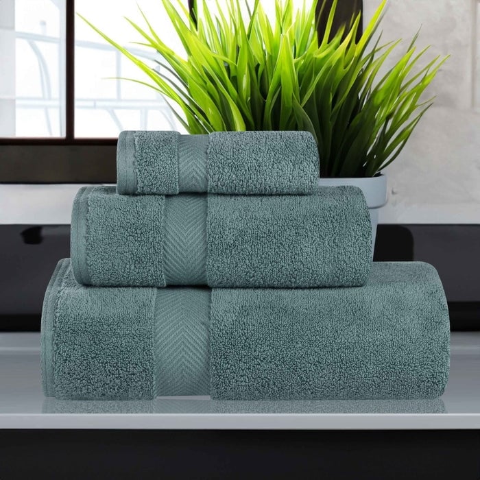 3-teiliges Handtuchset aus äußerst weicher und saugfähiger Zero Twist-Baumwolle