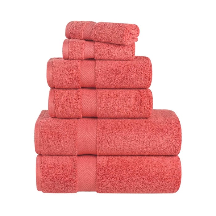 6-teiliges Handtuchset aus äußerst weicher und saugfähiger Zero Twist-Baumwolle