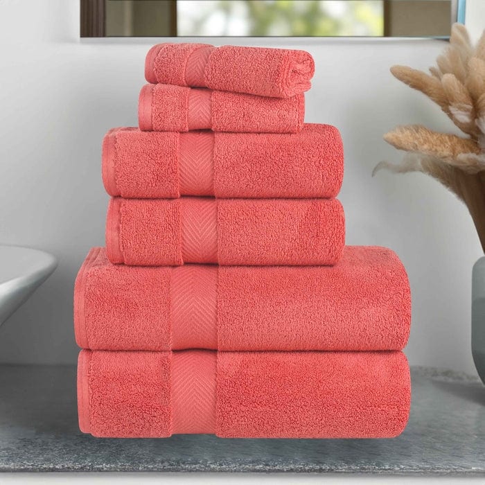 6-teiliges Handtuchset aus äußerst weicher und saugfähiger Zero Twist-Baumwolle