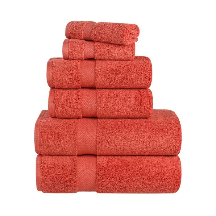 6-teiliges Handtuchset aus äußerst weicher und saugfähiger Zero Twist-Baumwolle