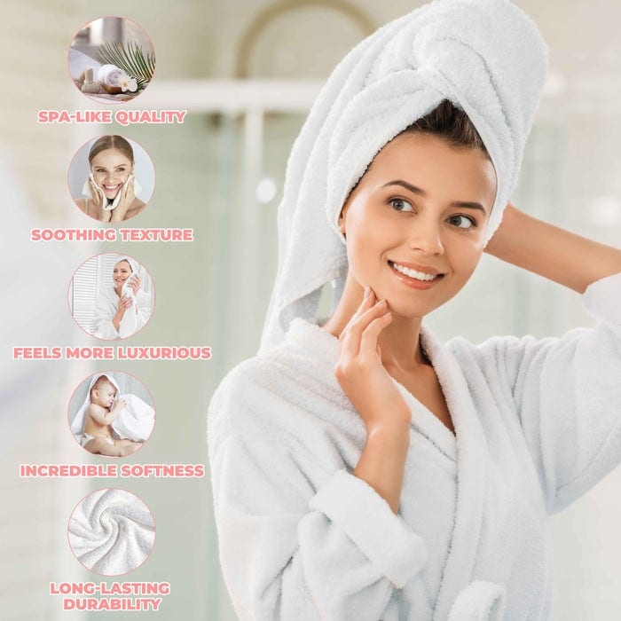 6-teiliges Handtuchset aus äußerst weicher und saugfähiger Zero Twist-Baumwolle