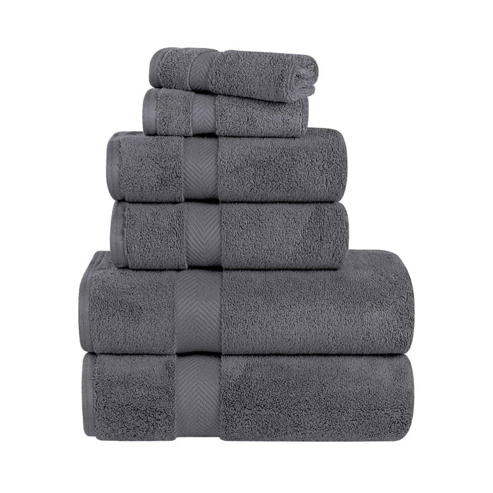 6-teiliges Handtuchset aus äußerst weicher und saugfähiger Zero Twist-Baumwolle
